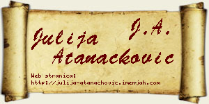 Julija Atanacković vizit kartica